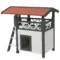 Kattenhuis 2 verdiepingen met asfaltdak en balkon, kattenvilla met trap van massief hout, wit, 77 x 50 x 73 cm 1