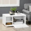 Kattenkast voor kattenbak kattenhuis met magnetische deur en bijzettafel ontwerp van mdf in wit 2