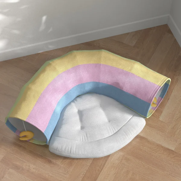 Kattentunnel opvouwbaar kattenspeelgoed met speelkussen van polyester voor katten & kleine dieren 10