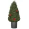 Kerstboom 50 cm cypressen kerstboom met 7 rode bessen en 6 dennenappels kunstkerstboom pvc pe groen voor feestelijke decoratie 1