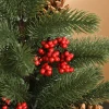 Kerstboom 50 cm kunstspar met 55 takken, 4 rode bessen & 4 dennenappels, stabiele basis van pe & cement, Ø28 x 50 cm 9