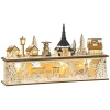 Kerstdecoratie besneeuwd kerstdorp met 10 led verlichting winterlandschap tafeldecoratie raamdecoratie natuur 45 x 10 x 25 cm 1