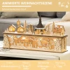 Kerstdecoratie besneeuwd kerstdorp met 10 led verlichting winterlandschap tafeldecoratie raamdecoratie natuur 45 x 10 x 25 cm 5