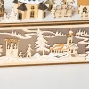 Kerstdecoratie besneeuwd kerstdorp met 10 led verlichting winterlandschap tafeldecoratie raamdecoratie natuur 45 x 10 x 25 cm 8