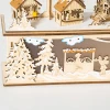 Kerstdecoratie besneeuwd kerstdorp met 10 led verlichting winterlandschap tafeldecoratie raamdecoratie natuur 45 x 10 x 25 cm 9
