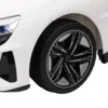 Kinder elektrische auto audi rs e tron gt met afstandsbediening, veiligheidsgordel, claxon, muziek & koplampen, tot 5 km/u, voor kinderen 3 5 jaar, wit 9
