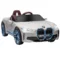 Kinder elektrische auto bmw met afstandsbediening, draagbare batterij, koplampen, mp3 speler, veiligheidsgordel, 3 5 km/u voor kinderen van 3 5 jaar, wit 1
