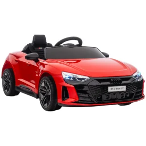 Kinder elektrische auto, kinderwagen met afstandsbediening, audi rs e tron gt kinderrijtuig met veiligheidsgordel, claxon & muziek & koplampen, tot 5 km/u, voor kinderen 3 5 jaar, rood 1