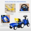 Kinderauto kinderrijtuig glijauto new holland glijrijtuig klassieke auto loopondersteuning met hoorn kunststof metaal blauw 8