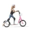 Kinderstep scooter met rem, mand, verstelbare hoogte voor kinderen van 5 12, step, kickboard, aluminiumlegering, rubber, roze+wit 1