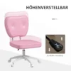 Kinderstoel zonder armleuningen, in hoogte verstelbaar 82 92h cm, belastbaar tot 120 kg, roze, ideaal voor kinderkamer & thuiskantoor 5