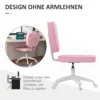 Kinderstoel zonder armleuningen, in hoogte verstelbaar 82 92h cm, belastbaar tot 120 kg, roze, ideaal voor kinderkamer & thuiskantoor 7
