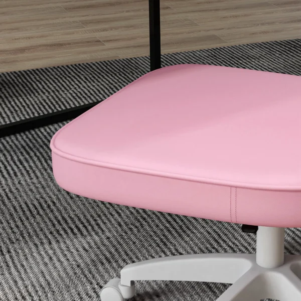 Kinderstoel zonder armleuningen, in hoogte verstelbaar 82 92h cm, belastbaar tot 120 kg, roze, ideaal voor kinderkamer & thuiskantoor 9