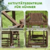 Kippen speeltoestel van hout, speelplaats voor kippen met kippenstokken, schommel, ladder, platforms kippen klimtoestel voor 3 kippen bruin 5