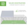 Kippenhok vrijloopren kippenren met zonbeschermingsdak, 400 x 300 x 195 cm staal, zilver 5