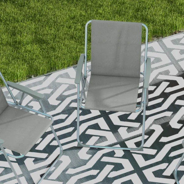 Klapstoel 4 delige set inklapbare tuinstoel met rugleuning armleuning campingstoel voor tuin balkon oxford grijs 53 x 54 x 76 cm 8