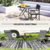 Klaptafel voor de tuin 70 x70 cm, weerbestendige balkontafel staal klaptafel met uitsnijontwerp, eettafel buiten, vierkante bijzettafel, terrastafel voor tuin terras balkon zwart 9