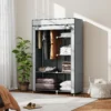 Kledingkast stoffenkast, 6 vakken, grijs, 103x43x162,5cm, opvouwbare garderobe in vlies look 2