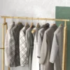 Kledingrek garderoberek met kledinghaken & plank voor max. 4 paar schoenen, natuurlijk bamboe voor slaapkamer & badkamer 7