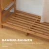Kledingrek garderoberek met kledingstang, schoenenrek, plank, garderobe van bamboe voor slaapkamer, tentoonstellingen, wasruimte, wasruimte, natuurhout 6