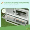 Kleindierenhok kleindierenkooi met vrijloopgebied caviahok vrijloopomheining winterbestendig outdoor dierenhok sparrenhout grijs 150 cm x 52 cm x 68 cm 7