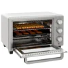 Kleine oven 21l, 100°c 230°c, 1 uur timer, met 3 kookmodi, draadrek, bakplaat, roestvrij staal, 46l x 38,5b x 29h cm, zilver 1