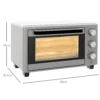Kleine oven 21l, 100°c 230°c, 1 uur timer, met 3 kookmodi, draadrek, bakplaat, roestvrij staal, 46l x 38,5b x 29h cm, zilver 4