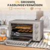 Kleine oven 21l, 100°c 230°c, 1 uur timer, met 3 kookmodi, draadrek, bakplaat, roestvrij staal, 46l x 38,5b x 29h cm, zilver 5