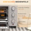 Kleine oven 21l, 100°c 230°c, 1 uur timer, met 3 kookmodi, draadrek, bakplaat, roestvrij staal, 46l x 38,5b x 29h cm, zilver 8