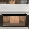 Kleine oven 21l, 100°c 230°c, 1 uur timer, met 3 kookmodi, draadrek, bakplaat, roestvrij staal, 46l x 38,5b x 29h cm, zilver 9