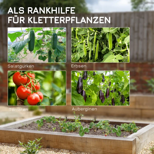Klimrek verstelbare klimhulp plantenrek trellis plantensteun met net voor tuin stalen frame groen 180 x 100 x 180 cm 7