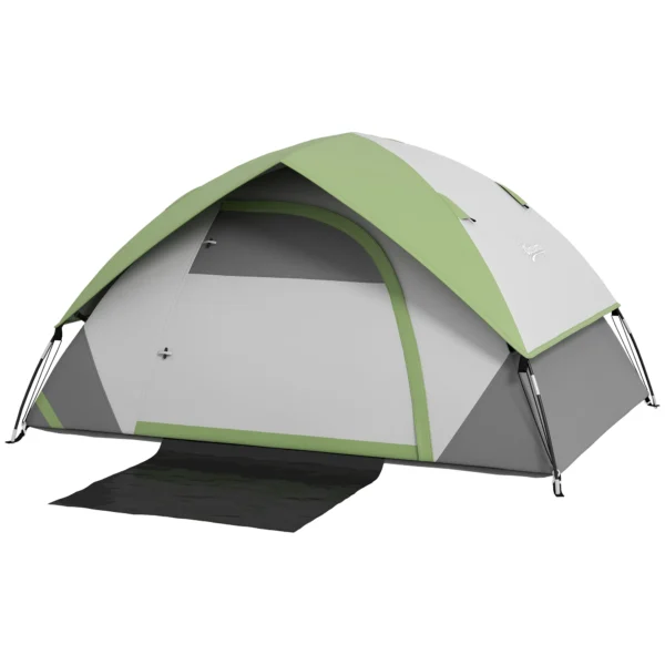 Koepeltent voor 2 personen licht, stabiel waterdicht familietent met deur&venster draagtas, haken, campingtent met 3000mm waterkolom tent voor camping reis trekking tuin 1