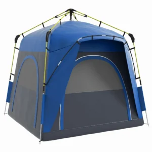 Koepeltent voor 4 personen licht, stabiel waterdicht uv 50+ pop up campingtent met haken deur raam, grondzeil familietent met 1000mm waterkolom tent voor camping reis trekking tuin 1
