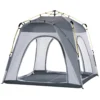 Koepeltent voor 4 personen licht, stabiel waterdicht uv 50+ pop up campingtent met haken deur raam, grondzeil familietent met 1000mm waterkolom tent voor camping reis trekking tuin 1
