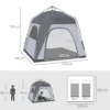 Koepeltent voor 4 personen licht, stabiel waterdicht uv 50+ pop up campingtent met haken deur raam, grondzeil familietent met 1000mm waterkolom tent voor camping reis trekking tuin 4