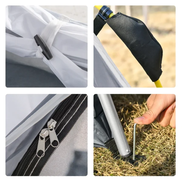 Koepeltent voor 4 personen licht, stabiel waterdicht uv 50+ pop up campingtent met haken deur raam, grondzeil familietent met 1000mm waterkolom tent voor camping reis trekking tuin 8