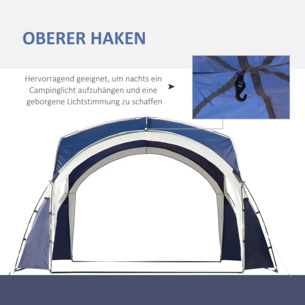 Koepeltent voor 6 8 personen 3,5x3,5x2,22m tuintent feesttent paviljoen terras polyester blauw 6