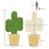 Krabmat wand 2 delige set bloempotvorm van jute touw met haak, cactus ontwerp, katten krabmat, wit+groen 30 x 60cm 4