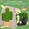 Krabmat wand 2 delige set bloempotvorm van jute touw met haak, cactus ontwerp, katten krabmat, wit+groen 30 x 60cm 6