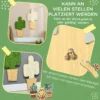Krabmat wand 2 delige set bloempotvorm van jute touw met haak, cactus ontwerp, katten krabmat, wit+groen 30 x 60cm 7
