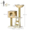 Krabpaal 100,5 cm hoog met kattenhol, bed en kattentrap, sisal krabpalen en kussens voor kleine katten, natuur 4