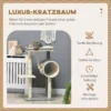 Krabpaal 104 cm kattenboom met kattenhol, kattenkrabpaal met speelbal, kattenboom met 2 ligoppervlakken, klimboom voor katten tot 5 kg, kattenmeubilair, sisal, grijs 5