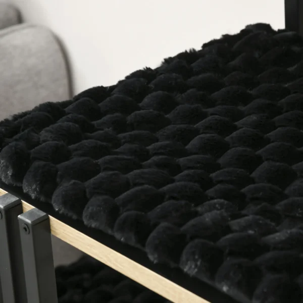 Krabpaal 128cm hoogwaardige kattenboom met kussen, krabplank, 2 platforms, kattenmeubels gemaakt van robuust staal in zwart 9