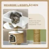 Krabpaal 79cm kleine kattenboom met kattenhol & ligruimte voor katten tot 8kg van jute in bruin/wit 6