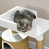 Krabpaal 79cm kleine kattenboom met kattenhol & ligruimte voor katten tot 8kg van jute in bruin/wit 9