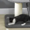 Krabpaal groot 92h cm kattenboom met imitatie lamsvacht, krabstam, platform & speelbal, donkergrijs crèmewit 10