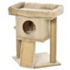 Krabpaal kat 2 niveaus met kattenhol en speelbal, jute krabmat, ligplatform, koffie, 40 x 40 x 57cm 1