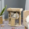 Krabpaal kat 2 niveaus met kattenhol en speelbal, jute krabmat, ligplatform, koffie, 40 x 40 x 57cm 10
