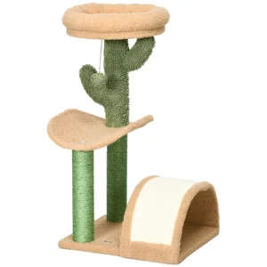Krabpaal klein kattenkrabpaal krabstam voor katten onder 4 kg met kattenkrabplank, krabpaal, kattenprikbal 40 x 35 x 72 cm bruin 1
