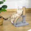 Krabpaal klein met massage en krabplank, grijze krabpaal voor kattenliefhebbers, stabiel en ruimtebesparend 2